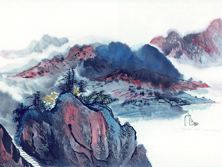 水墨、丹青山水画、装饰画