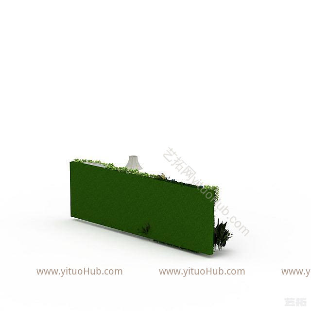 现代商场鲜花墙模型