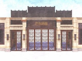 现代Artdeco风格入口景观大门