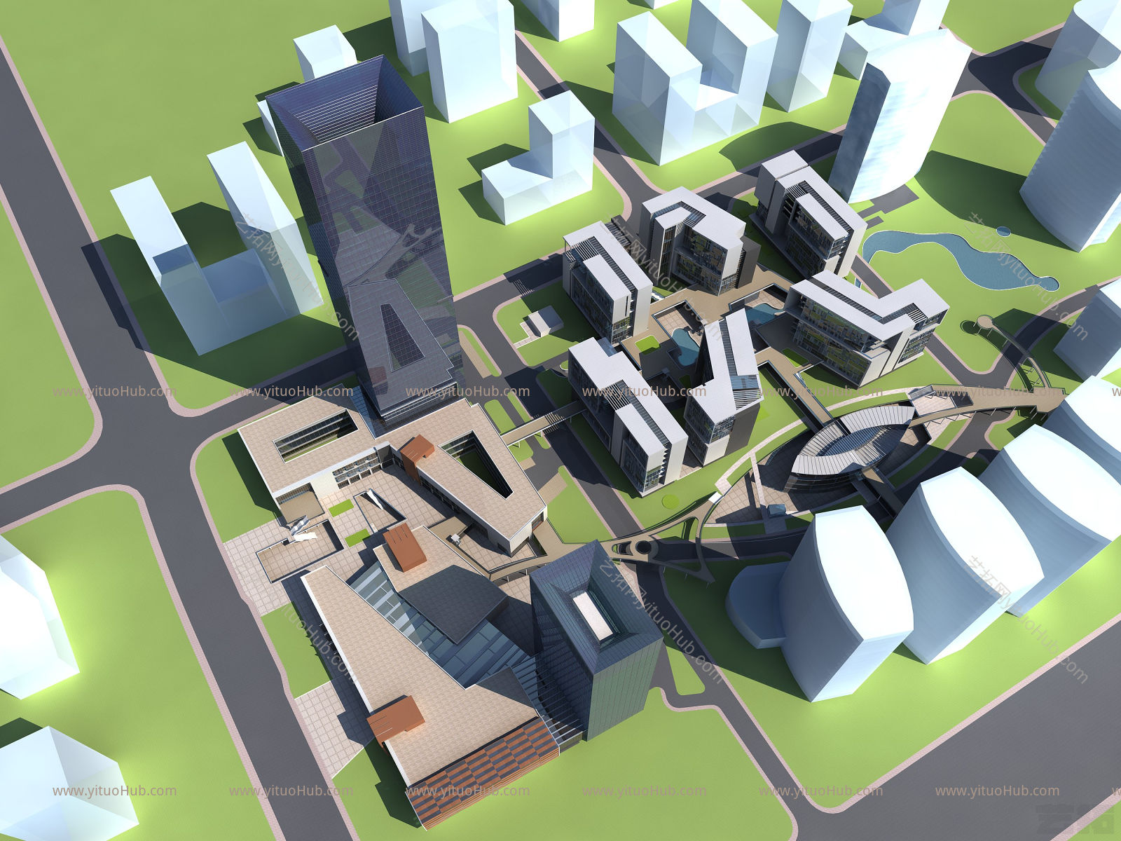 规划鸟瞰 建筑 公建