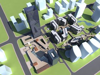 规划鸟瞰 建筑 公建