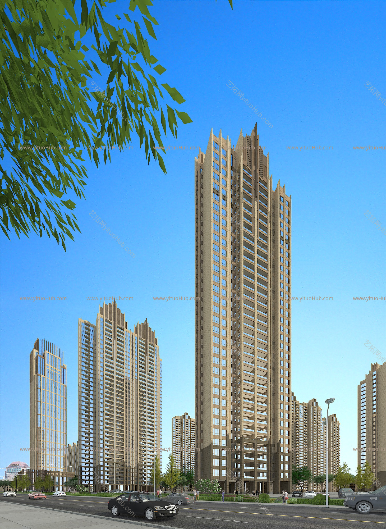 欧式古典高层住宅外观