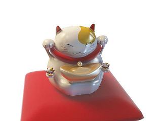 现代招财猫模型