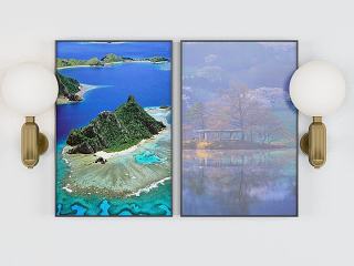 现代美丽海岛装饰画模型