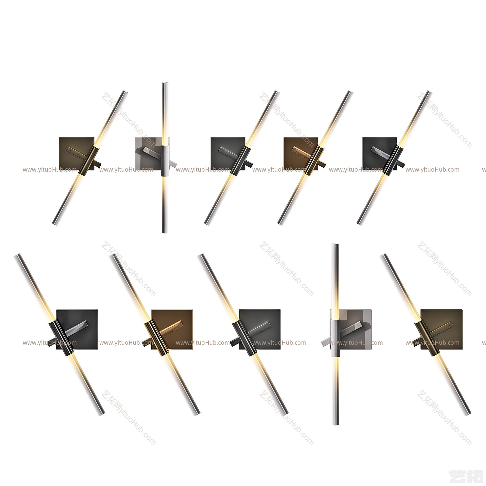 现代金属壁灯模型