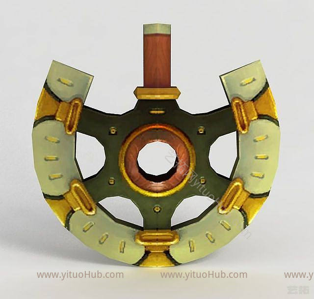 现代龙之谷游戏武器扇子模型