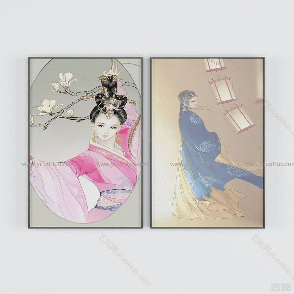 现代卡通人物装饰画模型