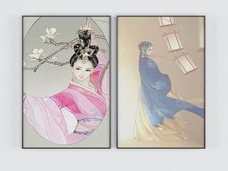 现代卡通人物装饰画模型