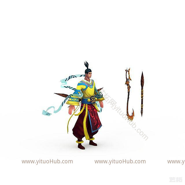 现代武侠游戏角色模型