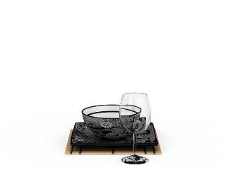 现代红酒酒杯模型