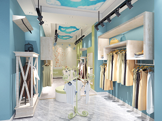现代服装店 收银台 吊灯
