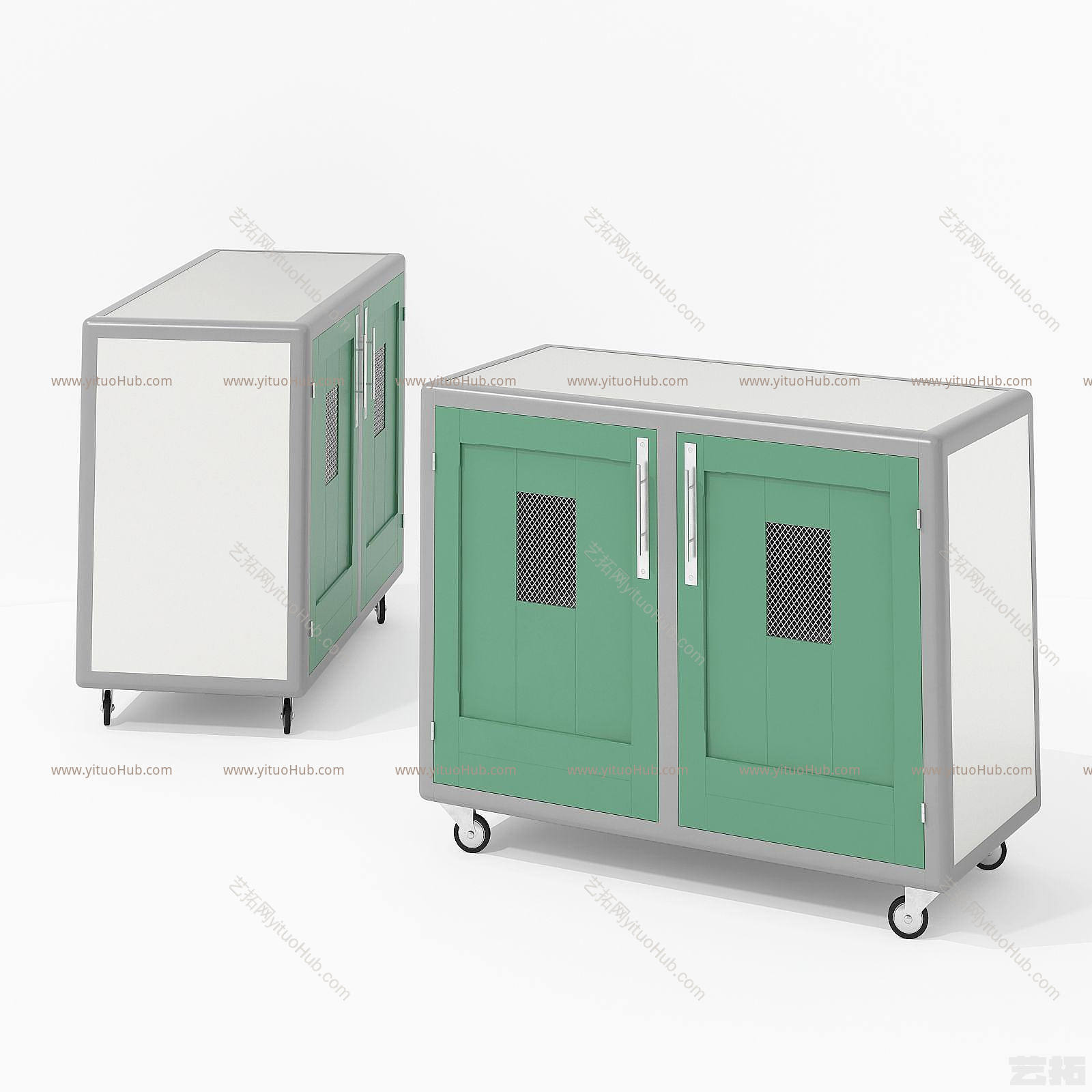 现代储物柜移动边柜模型