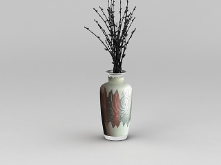 中式装饰花瓶模型