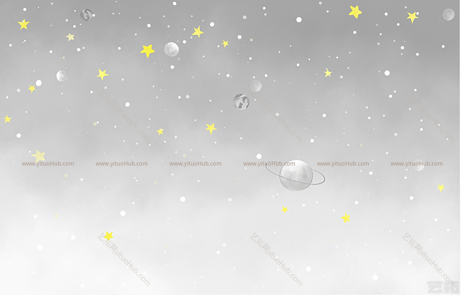 星球儿童壁画贴图