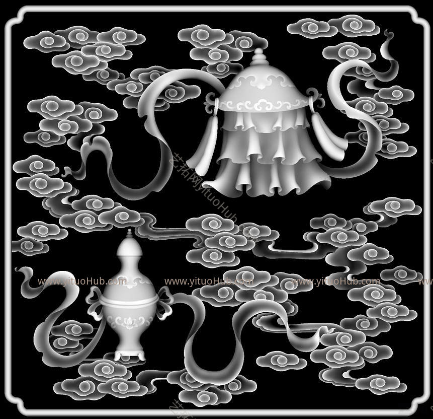 浮雕灰度大图贴图