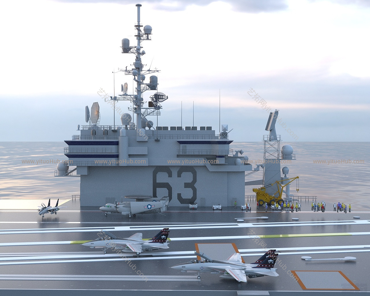 现代美国海军小鹰级航空母舰模型