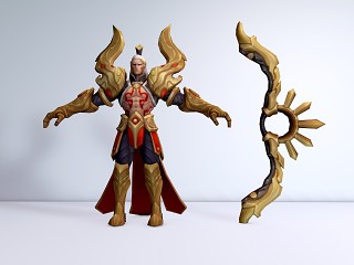 现代王者荣耀男角色人物模型