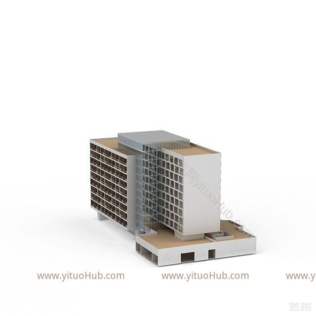 现代楼房建筑模型