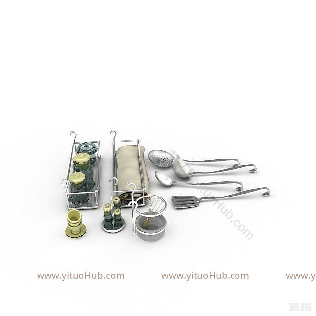 现代厨房调味器具模型