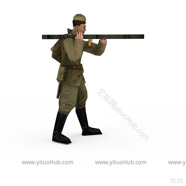 现代军人士兵战士男人模型