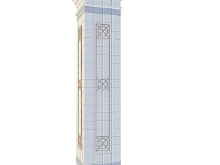 现代方形柱子模型