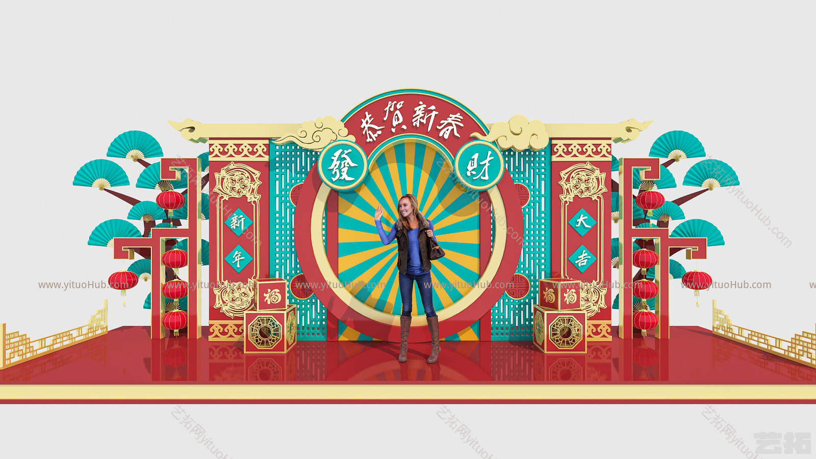 新中式新年美陈 春季美陈 春季布置 
