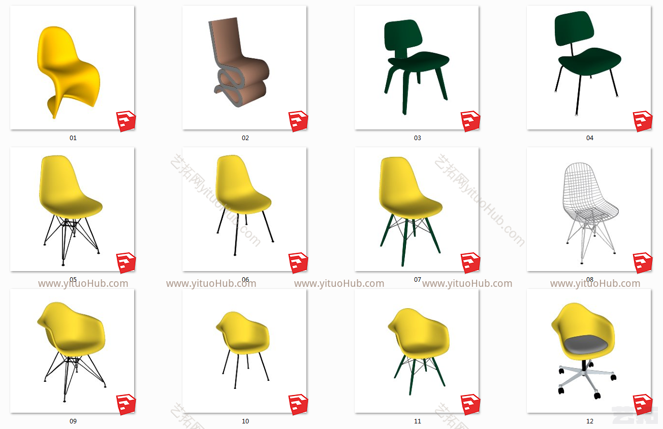 12把现代椅 伊姆斯椅其他 鼓 灯笼 画 饰品