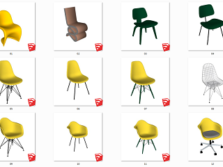 12把现代椅 伊姆斯椅其他 鼓 灯笼 画 饰品