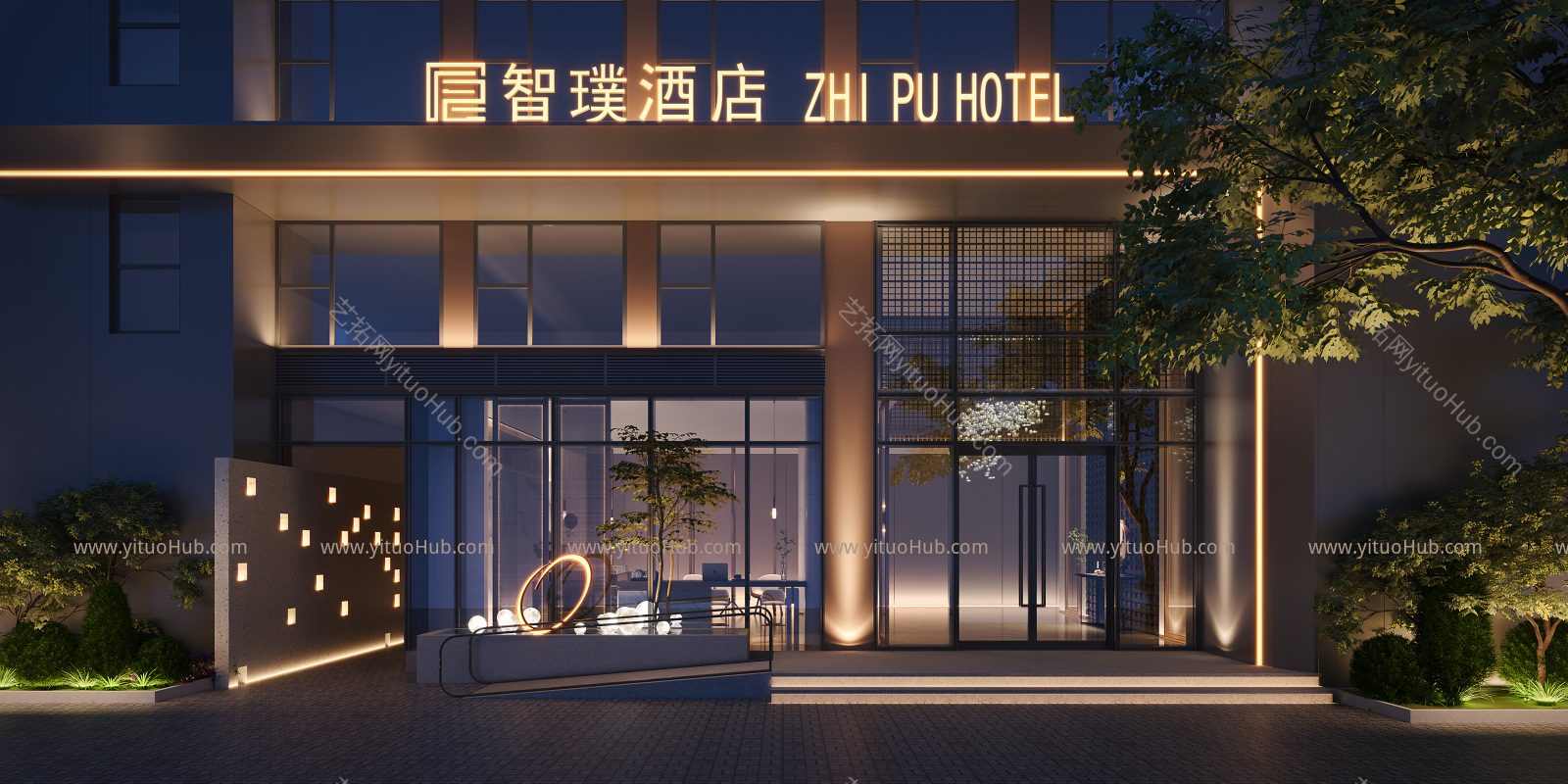 现代酒店门头门面
