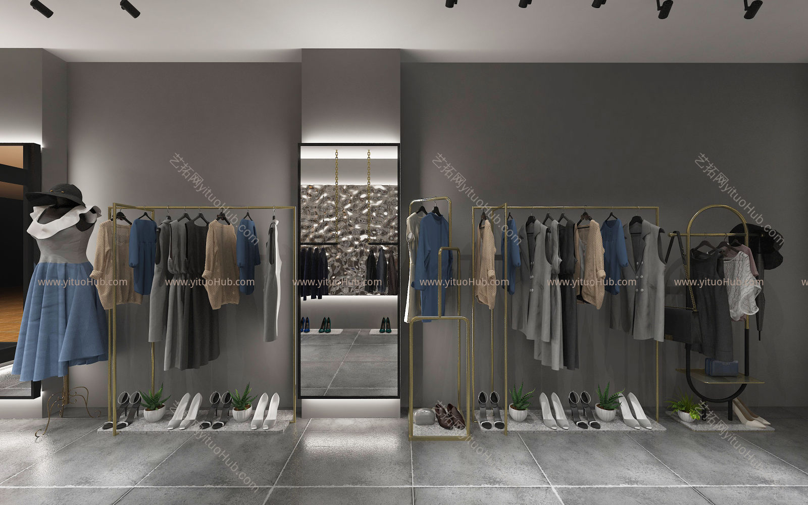 工业风服装店 精品屋 小店 模特 衣服