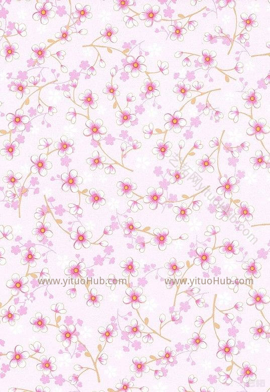欧式田园乡村碎花大花纹理壁纸布料 (323)
