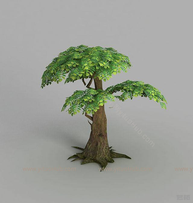 现代魔兽世界树木模型