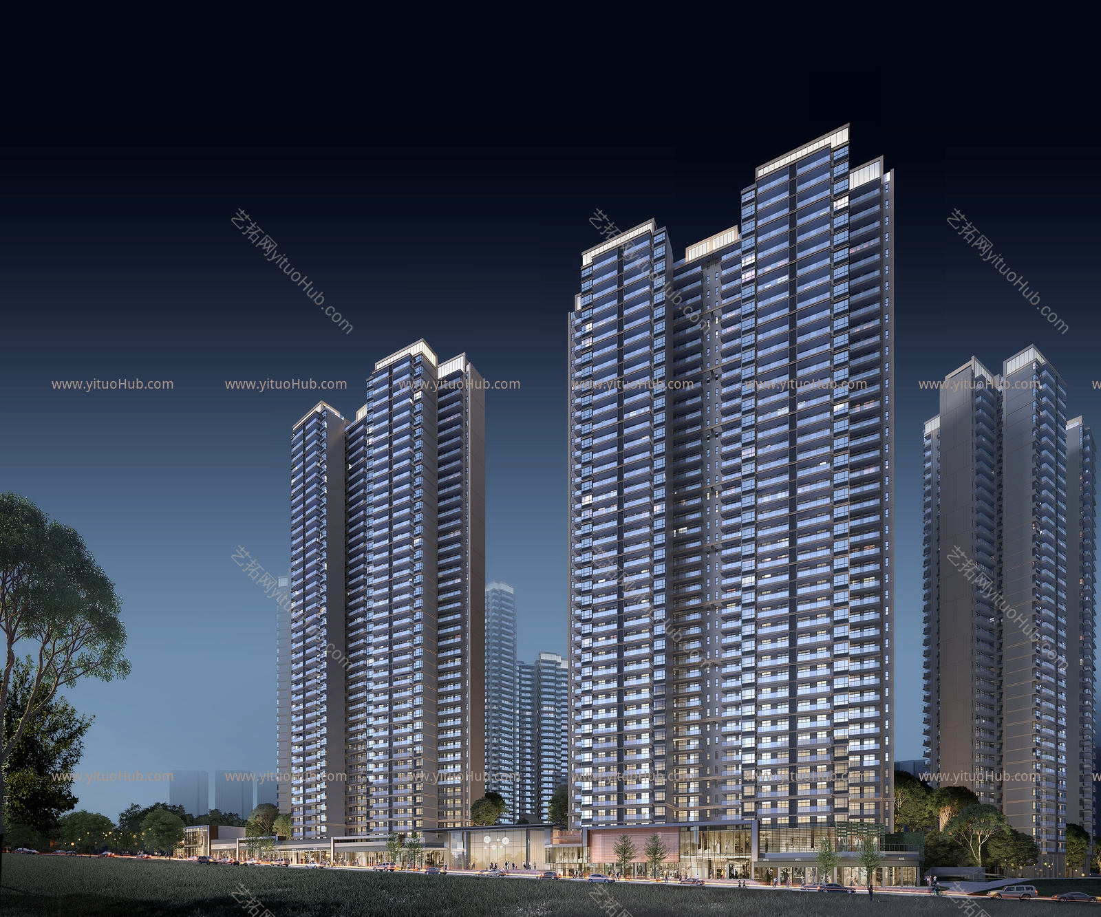 现代小区建筑