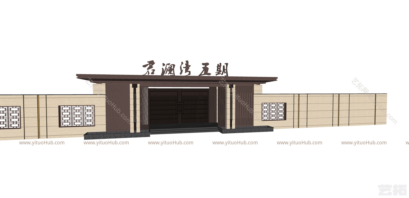 新中式小区入口大门