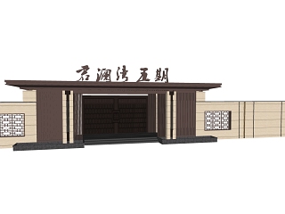 新中式小区入口大门