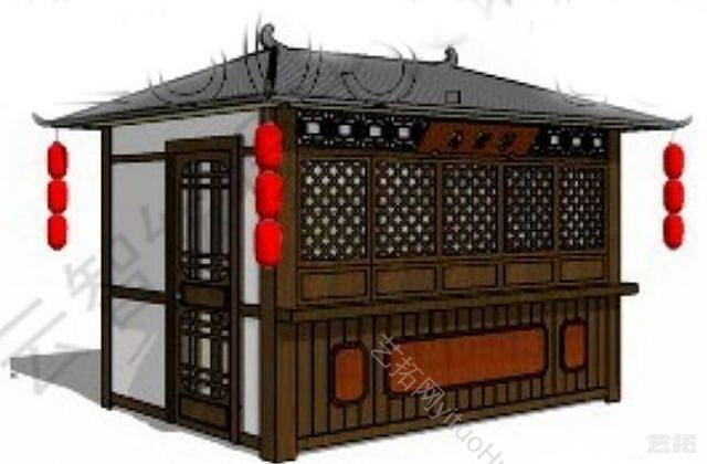 中式售卖亭模型