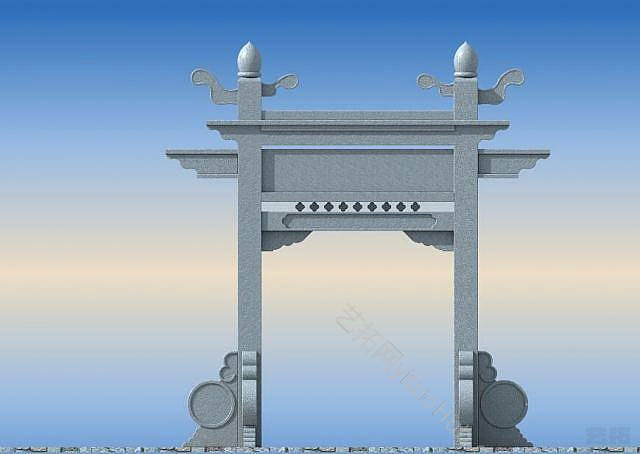 现代状元牌坊模型