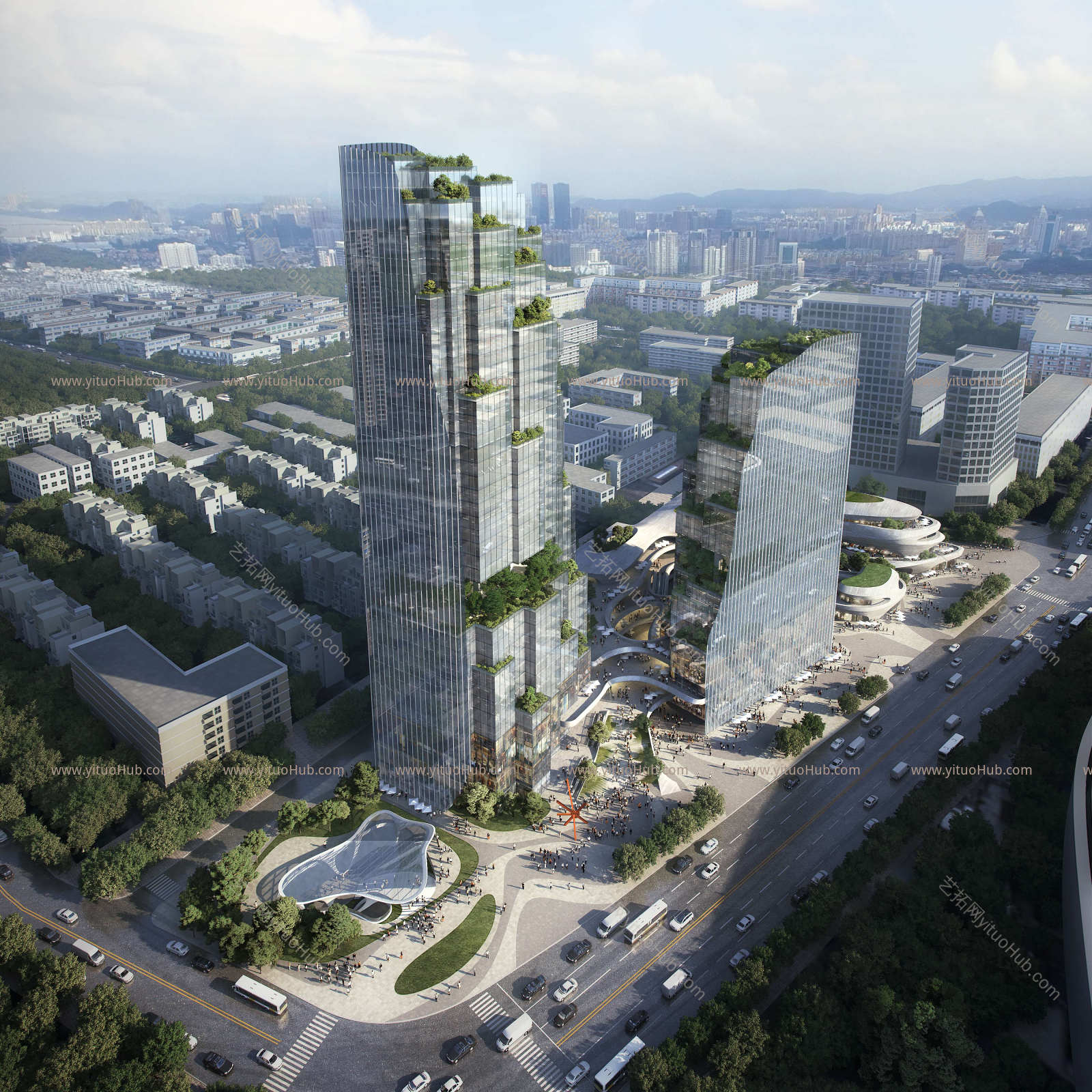 商业综合体建筑外观效果图