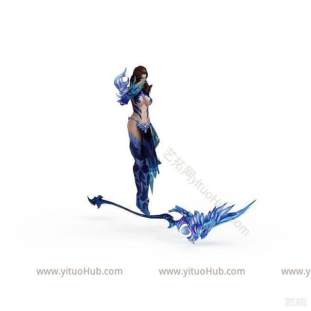 现代游戏角色美女模型