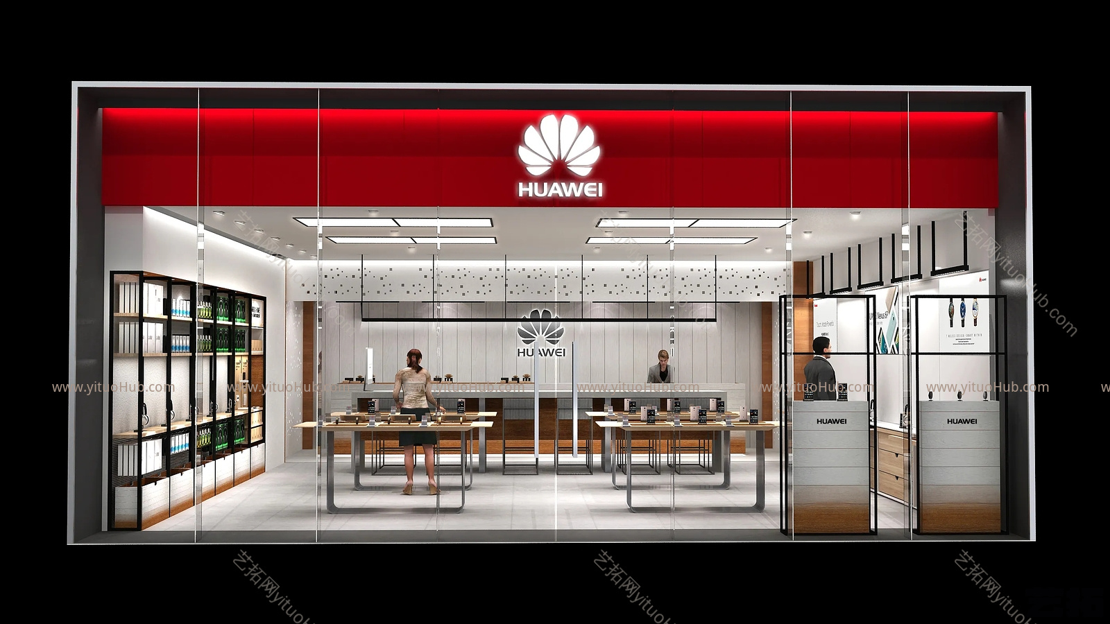 现代华为手机店效果