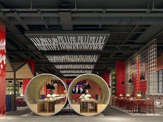 现代风格音乐餐厅咖啡店模型