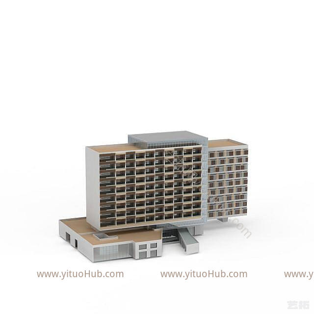 现代楼房建筑模型