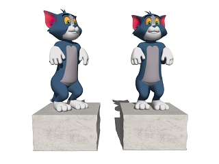 现代潮玩汤姆猫公仔SU模型