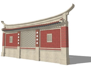 中式景墙围墙