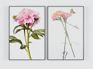 现代鲜花装饰画模型