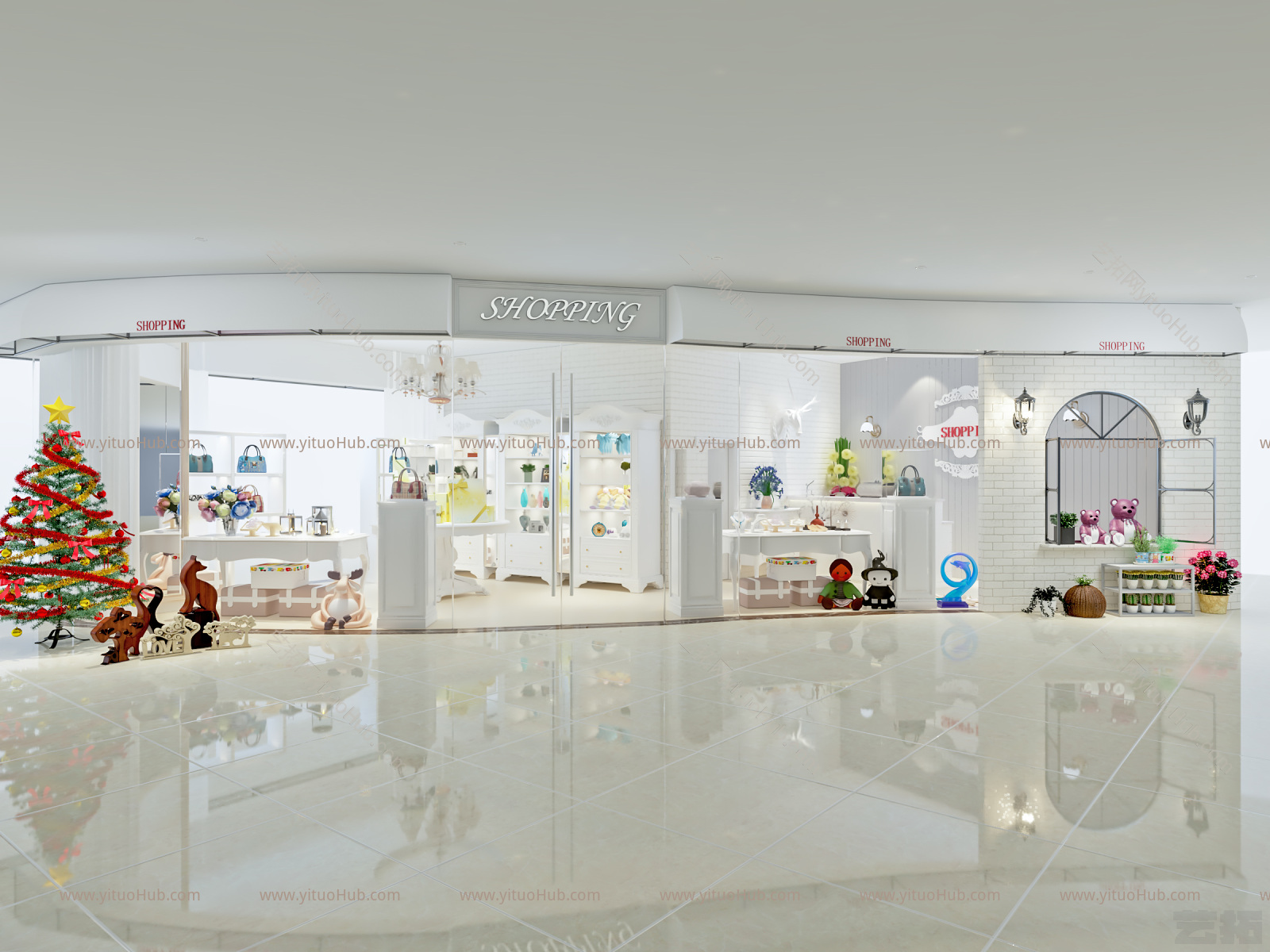 现代服装鞋店 皮具 包箱