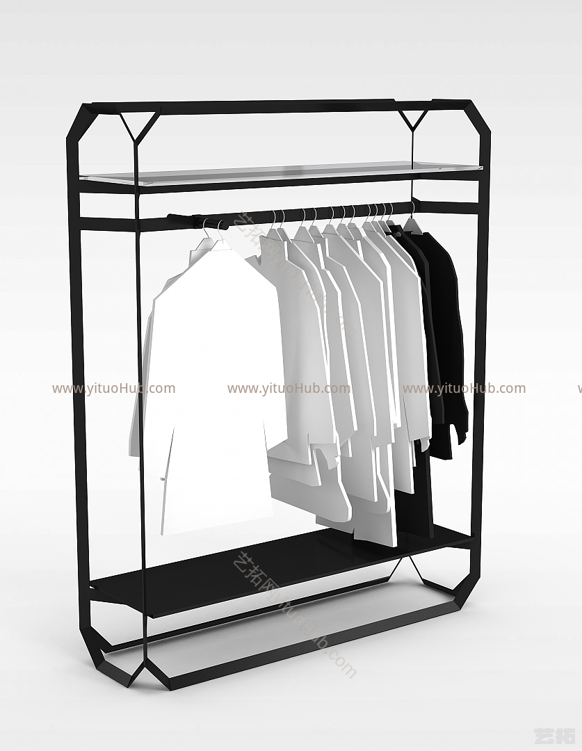 现代衣服架模型
