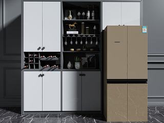现代酒柜装饰柜模型
