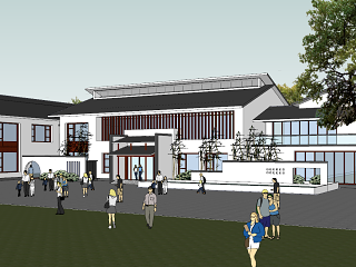 新中式徽派办公楼建筑