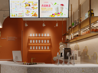 现代奶茶店  